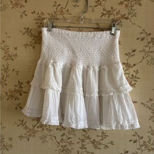 Aritzia Sunday Best Cotton White Tiered Skirt